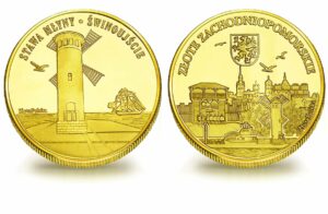 Medal pamiątkowy z Limitowanej Kolekcji Złotej Polski: Stawa Młyny – Latarnia w Świnoujściu SPL_004
