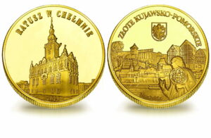 Medal pamiątkowy z Limitowanej Kolekcji Złotej Polski: Ratusz w Chełmnie SPL_017