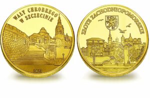 Medal pamiątkowy z Limitowanej Kolekcji Złotej Polski: Wały Chrobrego w Szczecinie SPL_043
